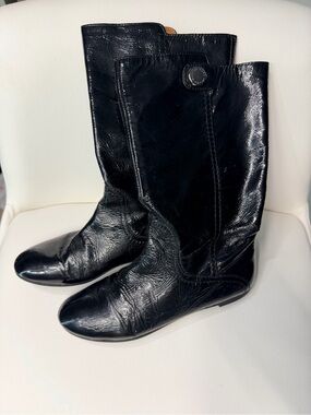 Marc By Marc Jacobs Black Leather Mid-Calf Pointed-Toe Boots